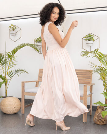 Vestido elegante Fátima albaricoque - Imagen 4