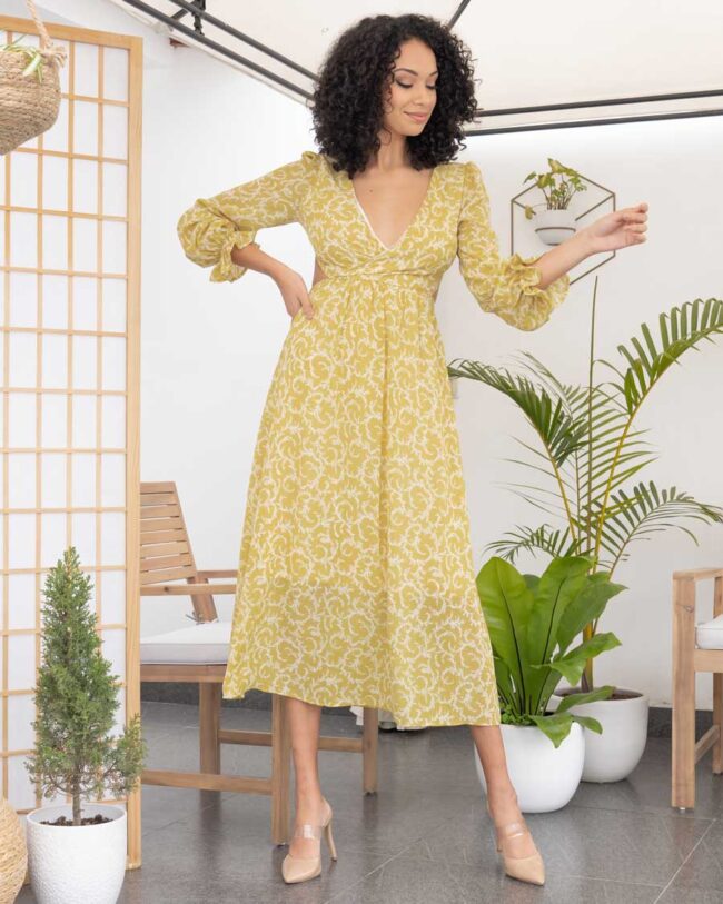 Vestido Alissa verde limón - Imagen 4