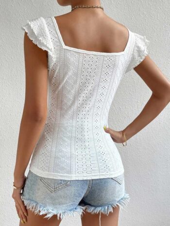Blusa blanca con flecos - Imagen 6