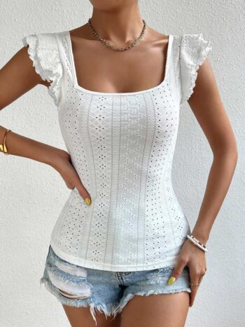 Blusa blanca con flecos - Imagen 5