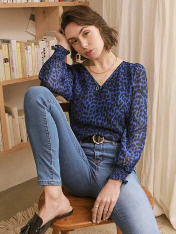 Blusa leopardo azul - Imagen 3