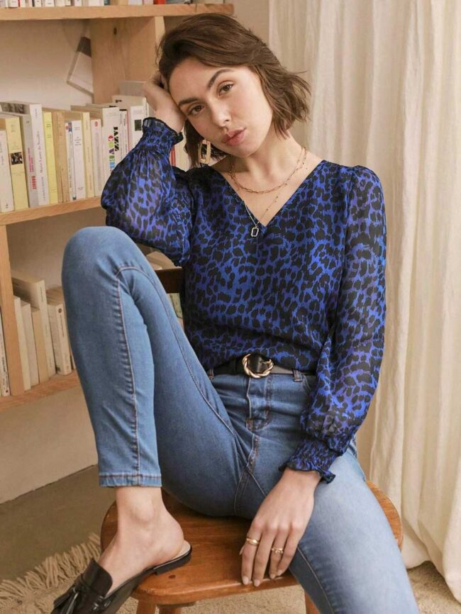 Blusa leopardo azul - Imagen 3