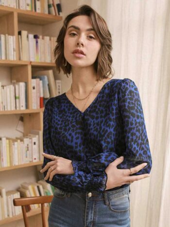 Blusa leopardo azul - Imagen 2