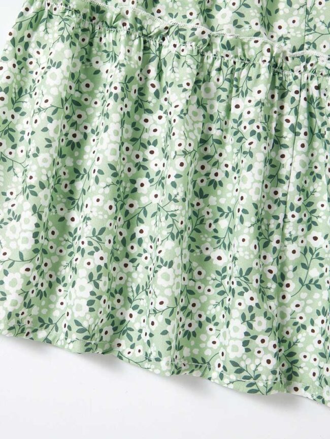 Conjunto floreado verde kids - Imagen 4
