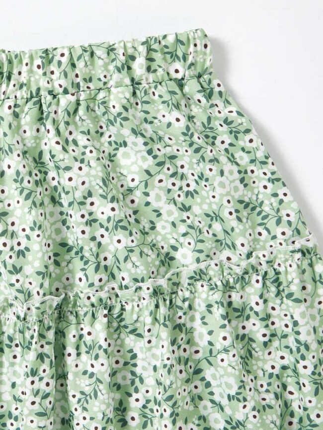 Conjunto floreado verde kids - Imagen 5