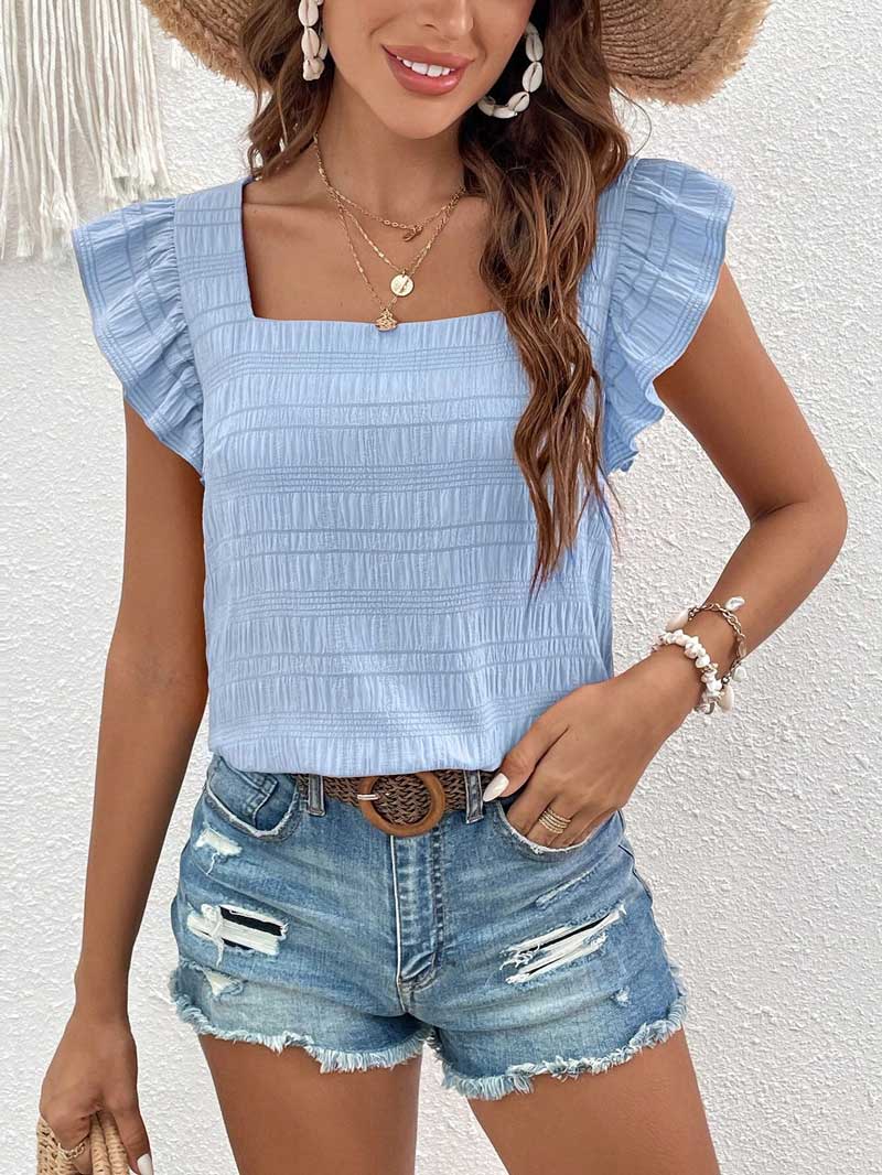Blusas-con-blonda-celeste-4 Blusa con blondas celeste - Imagen 1