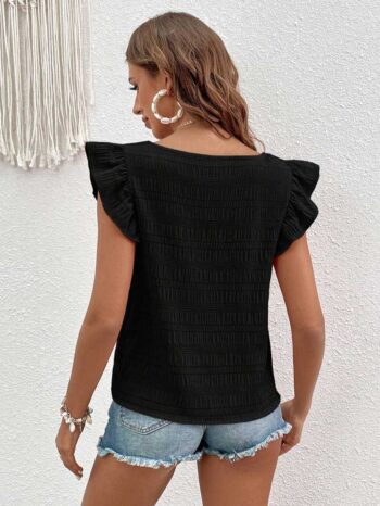 Blusa con blondas negra - Imagen 6