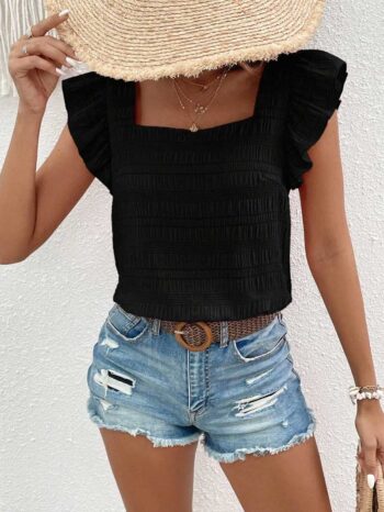 Blusa con blondas negra - Imagen 3