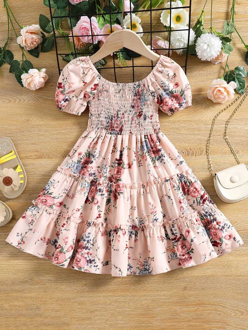 Vestido-floreado-panal-kids-1 Vestido Arabella kids - Imagen 1
