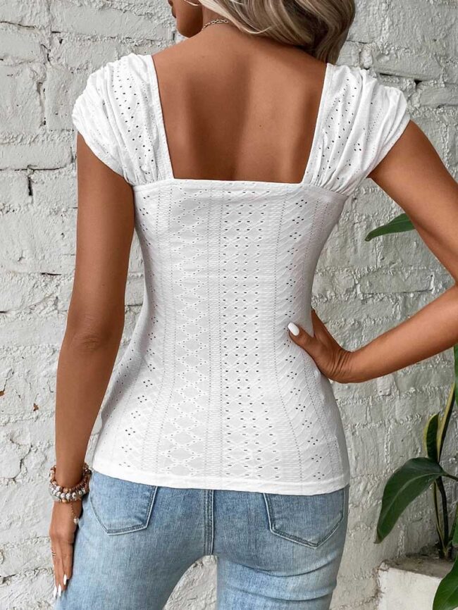 Blusa brodery manga fruncida - Imagen 5