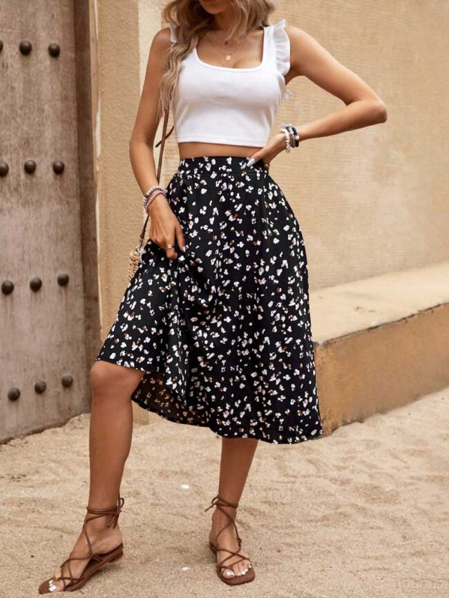 Falda midi estampada - Imagen 2