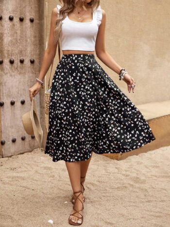Falda midi estampada