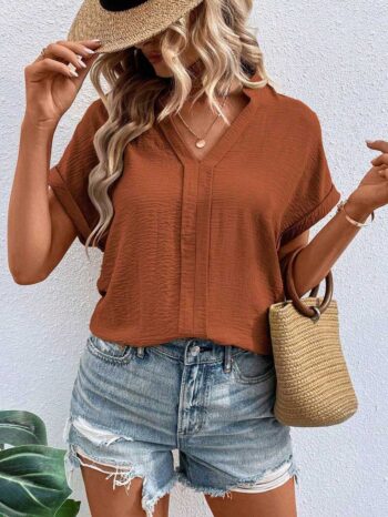 Blusa ocre con doblez