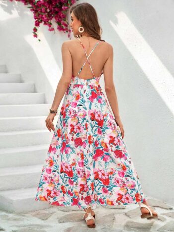 Vestido Jenna blanco con flores - Imagen 5