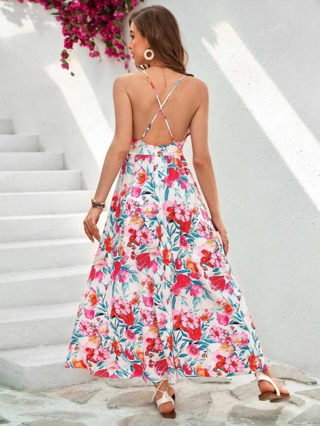 Vestido Jenna blanco con flores - Imagen 5