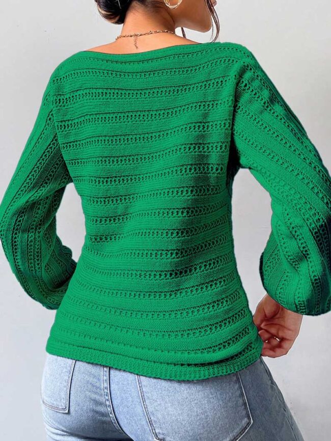 Chompa tejida verde - Imagen 5