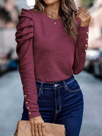 Camiseta manga princesa fucsia - Imagen 2