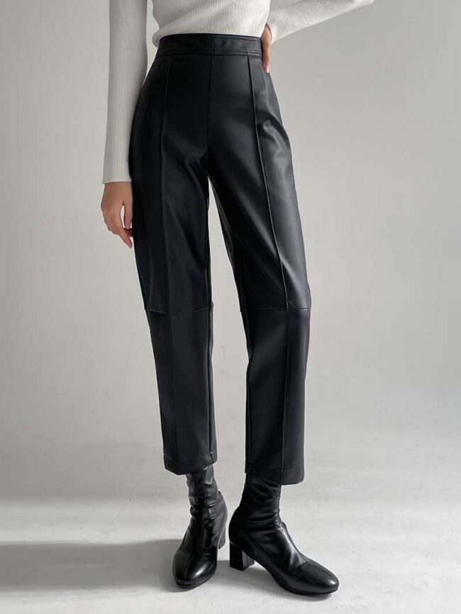 Pantalón de cuerina recto - Imagen 4