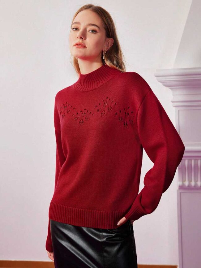 Jersey rojo con detalles en el pecho - Imagen 4