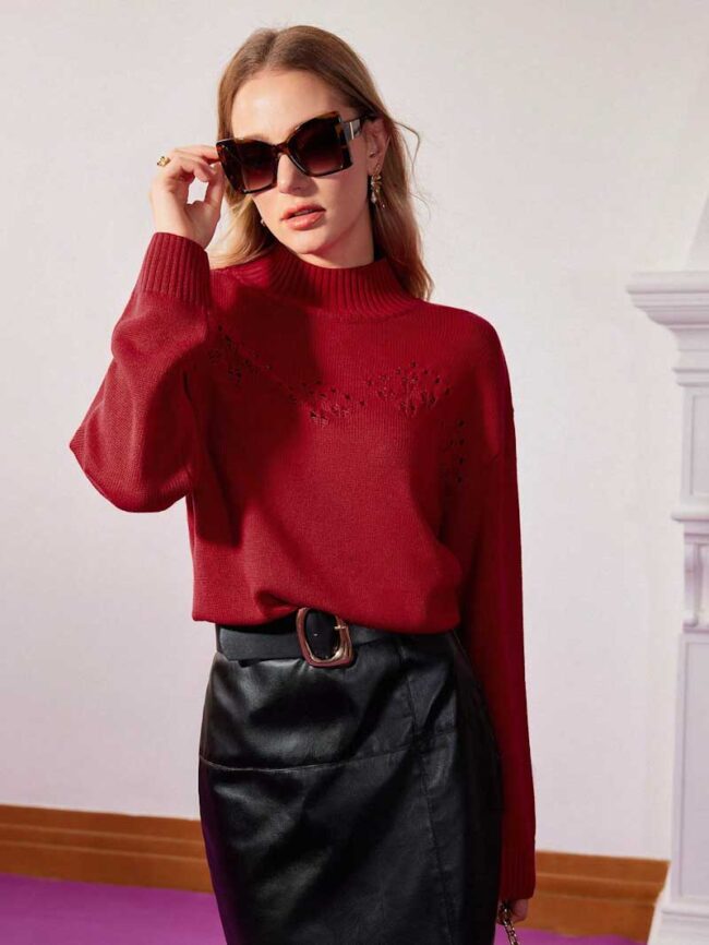 Jersey rojo con detalles en el pecho - Imagen 2