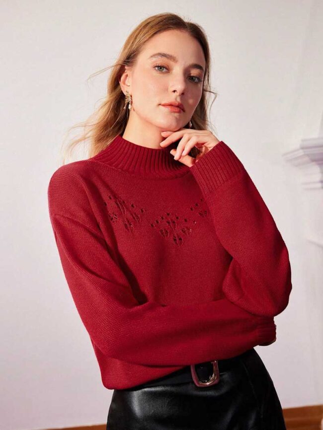 Jersey rojo con detalles en el pecho - Imagen 3
