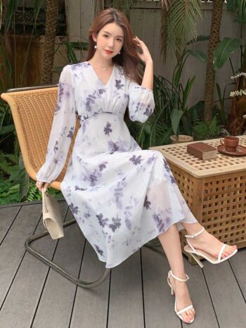 Vestido Sakura flores lila - Imagen 4