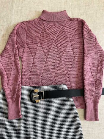 Jersey malva con diseño de rombos