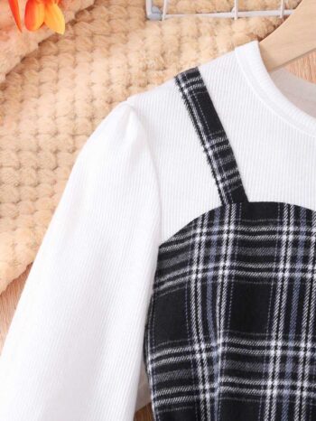Vestido negro estilo escocés Kids - Imagen 5