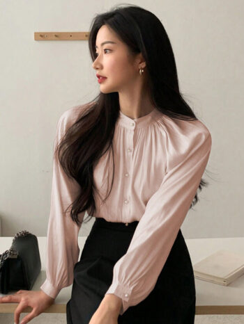 Blusa manga obispo rosa - Imagen 4