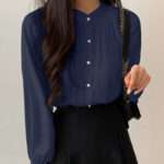 Blusa manga obispo azul