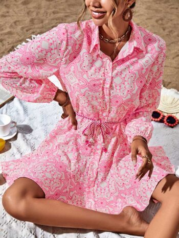 Vestido bohemio Keyla rosa - Imagen 4
