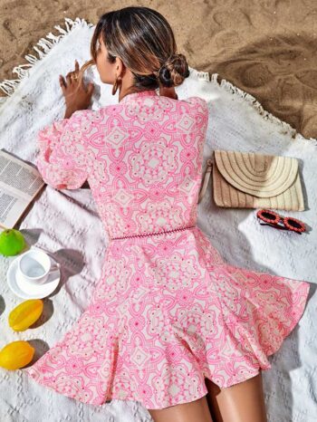 Vestido bohemio Keyla rosa - Imagen 6
