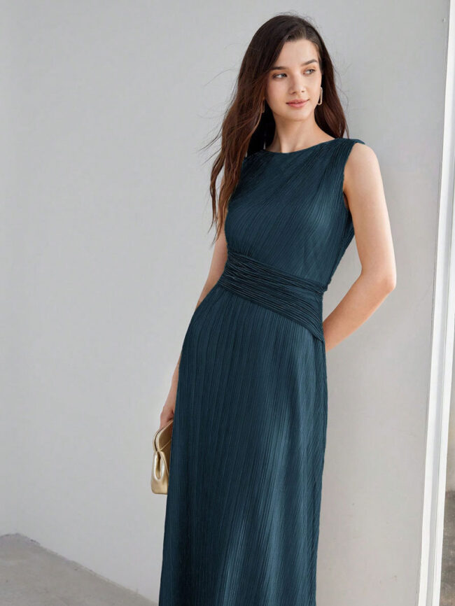 Vestido Leonor turquesa oscuro - Imagen 4