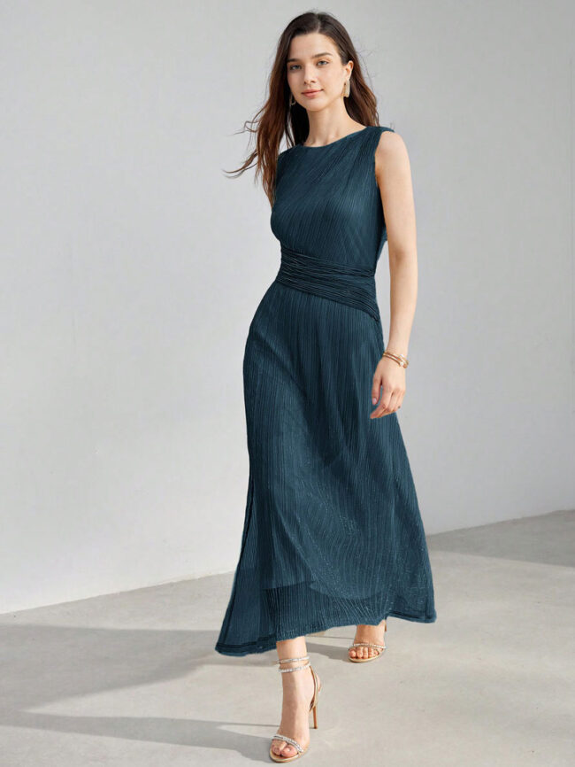 Vestido Leonor turquesa oscuro - Imagen 2