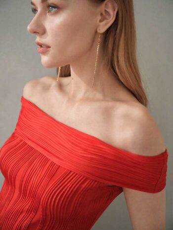 Top off shoulder rojo - Imagen 3