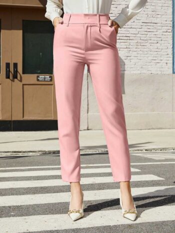 Pantalón de vestir recto rosa - Imagen 3
