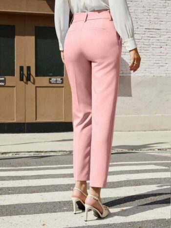 Pantalón de vestir recto rosa - Imagen 5