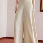 Pantalón pierna ancha albaricoque