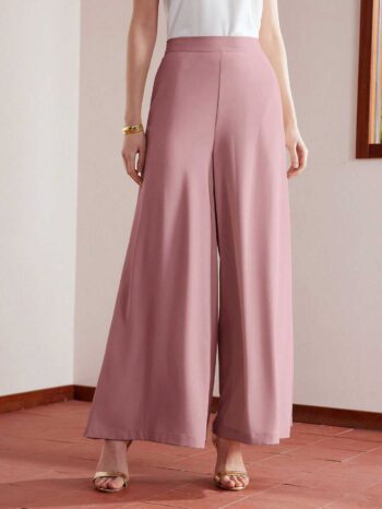 Pantalón pierna ancha rosa