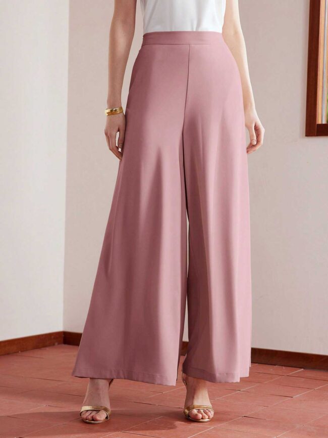 Pantalón pierna ancha rosa - Imagen 1