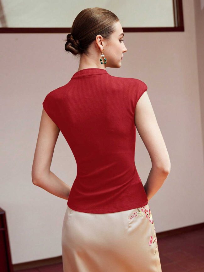 Top detalle oriental rojo - Imagen 2