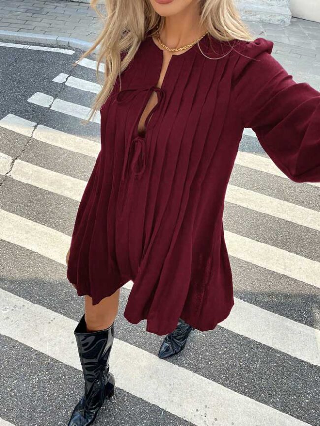 Vestido Zoe burdeos - Imagen 3