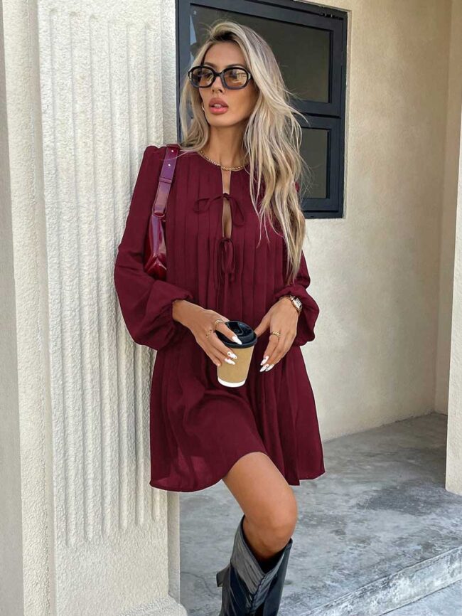 Vestido Zoe burdeos - Imagen 4