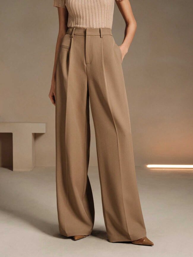 Pantalon-camel-3 Pantalón de vestir Keyla - caqui - Imagen 1