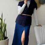 Chaleco azul con correa