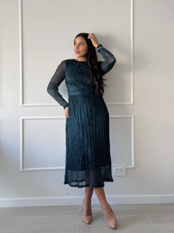 Vestido Leonor ML turquesa oscuro - Imagen 3