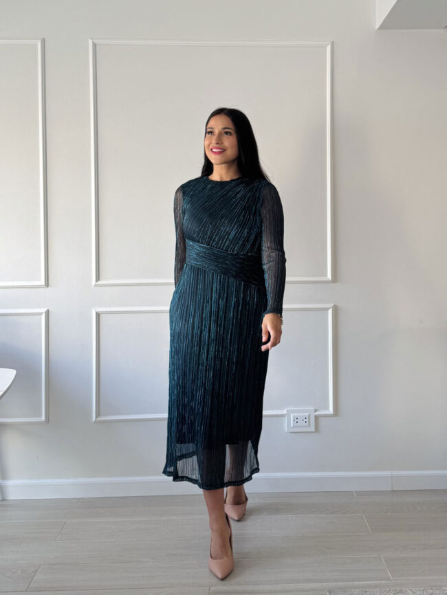 Vestido Leonor ML turquesa oscuro - Imagen 2