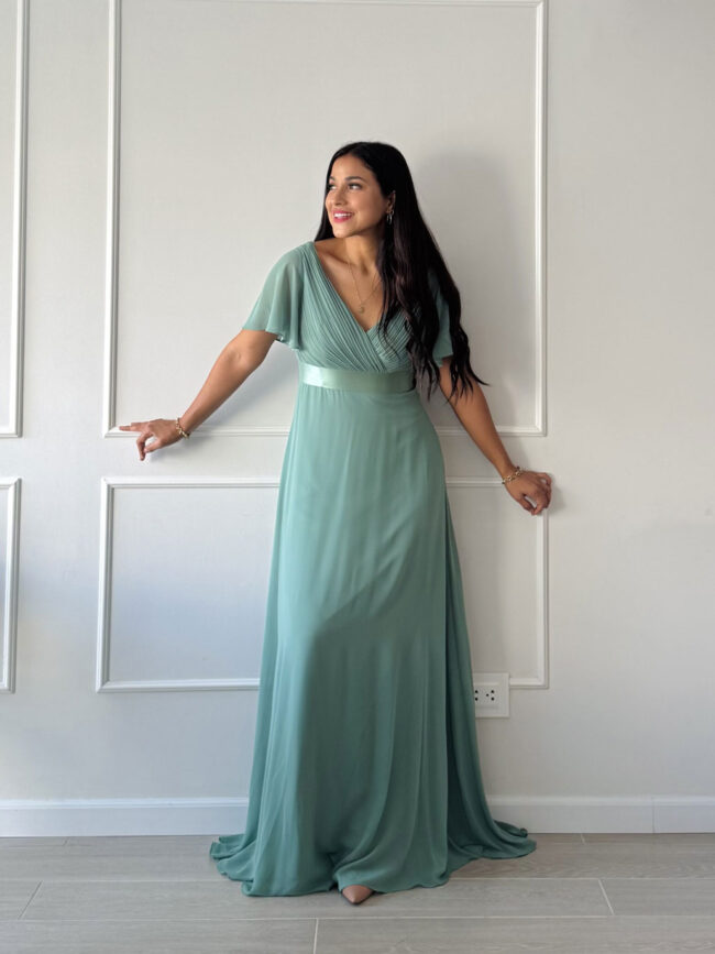 Vestido elegante Luciana verde - Imagen 5