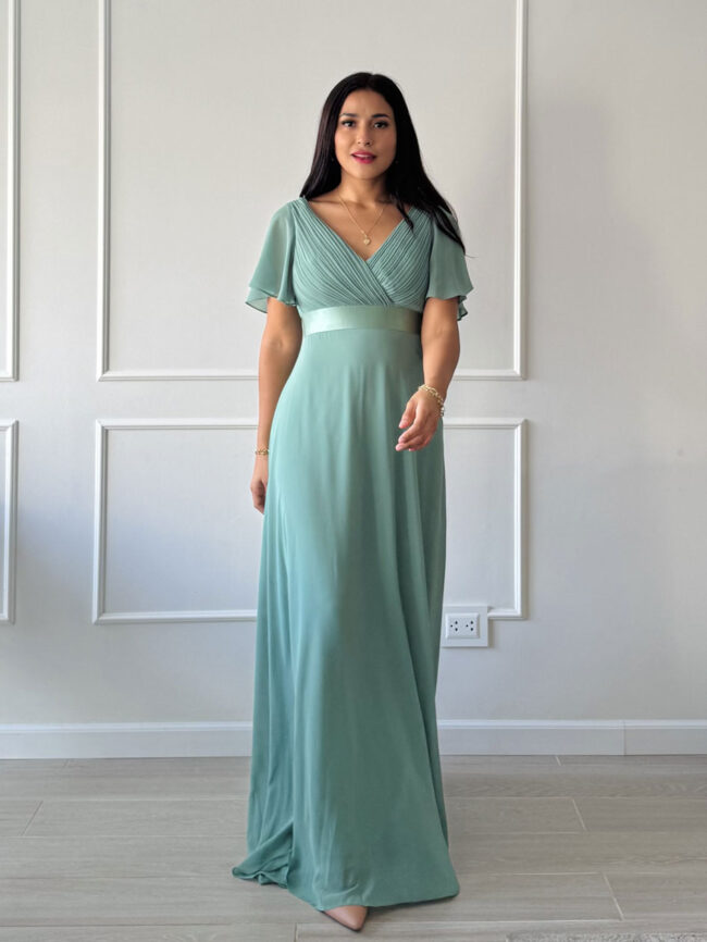 Vestido elegante Luciana verde - Imagen 2