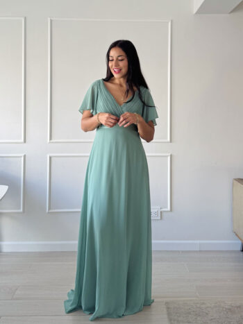 Vestido elegante Luciana verde - Imagen 3